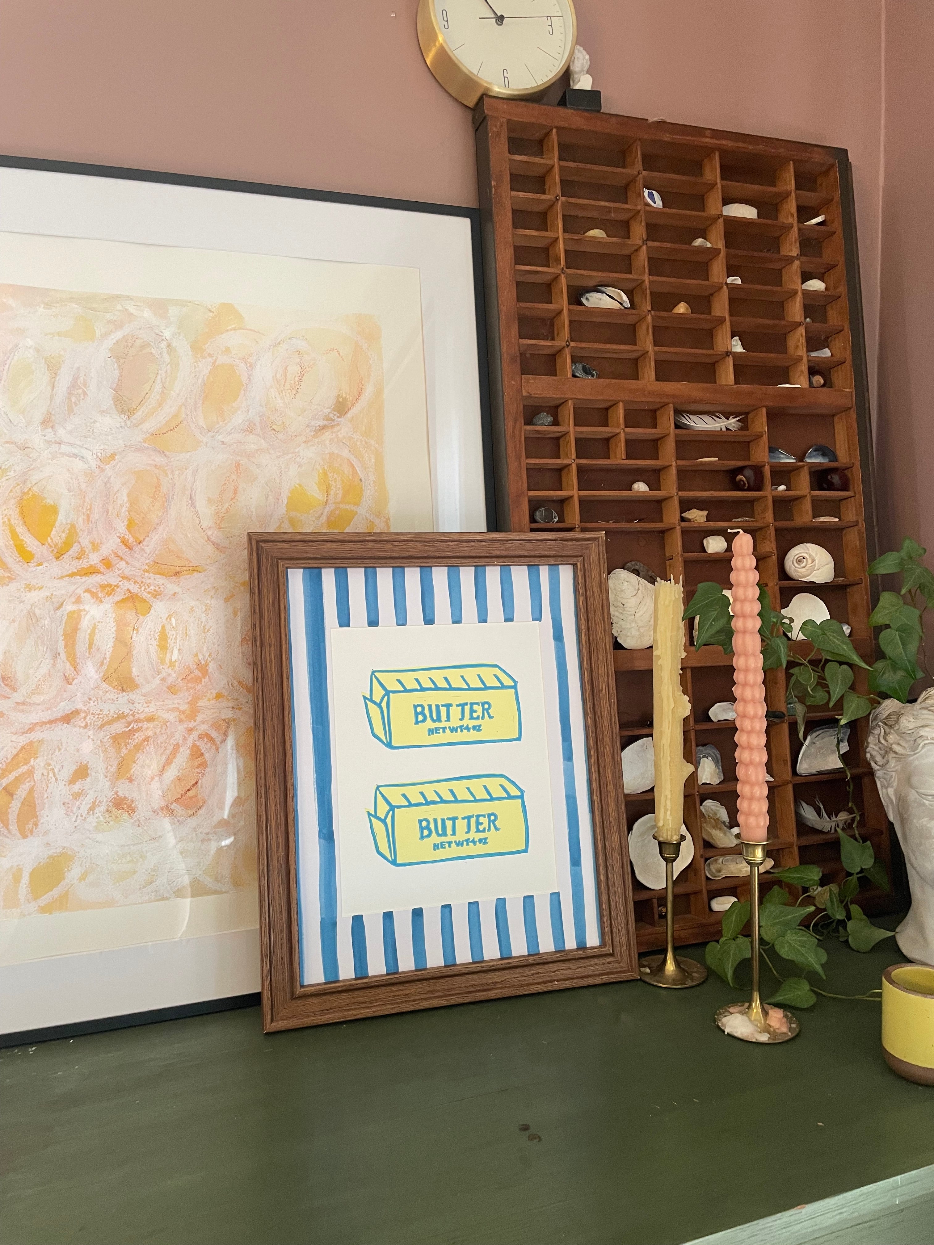 Hand-Painted Mat for Linocut Prints