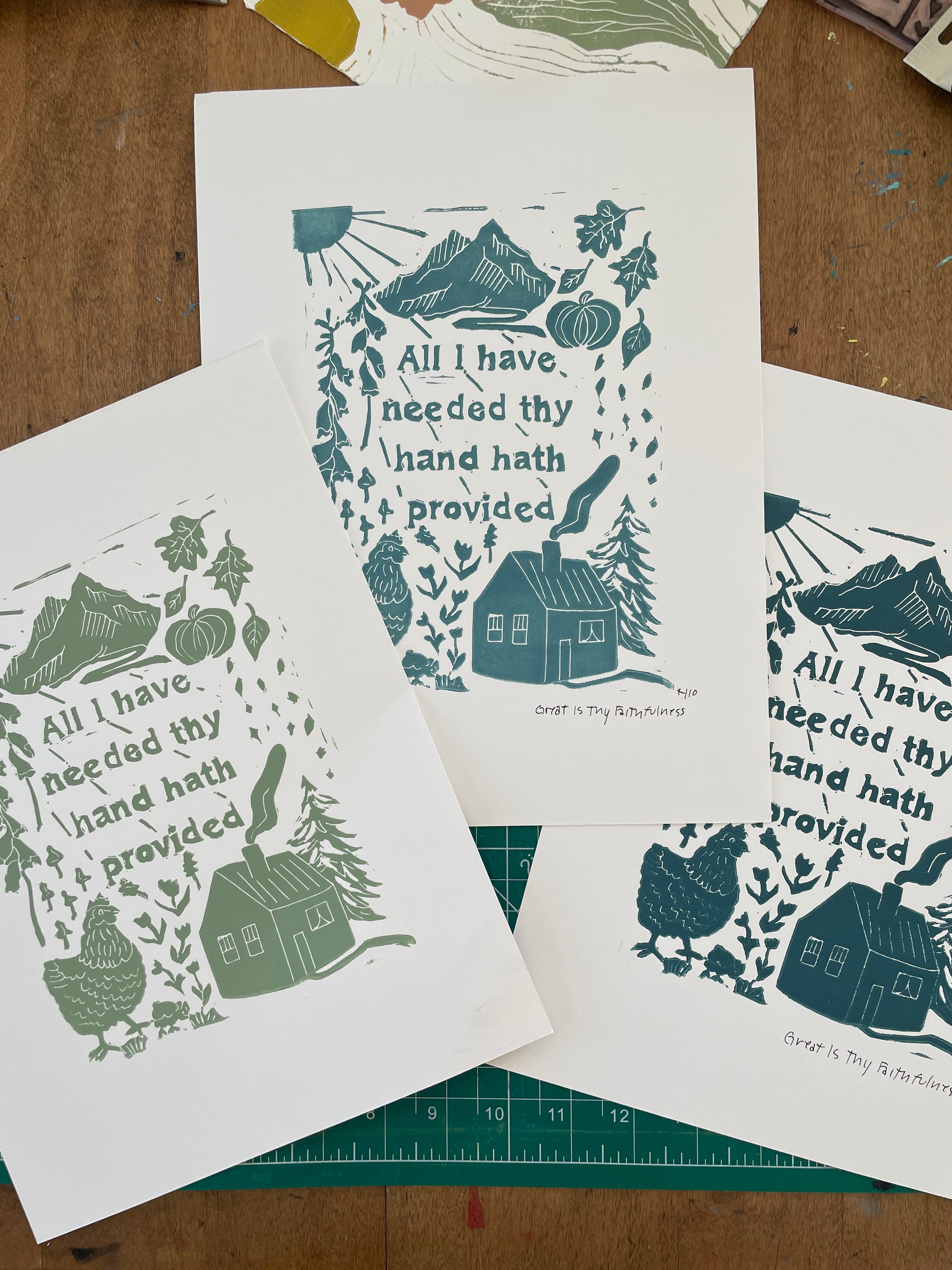 Great Is Thy Faithfulness Linocut Block Print