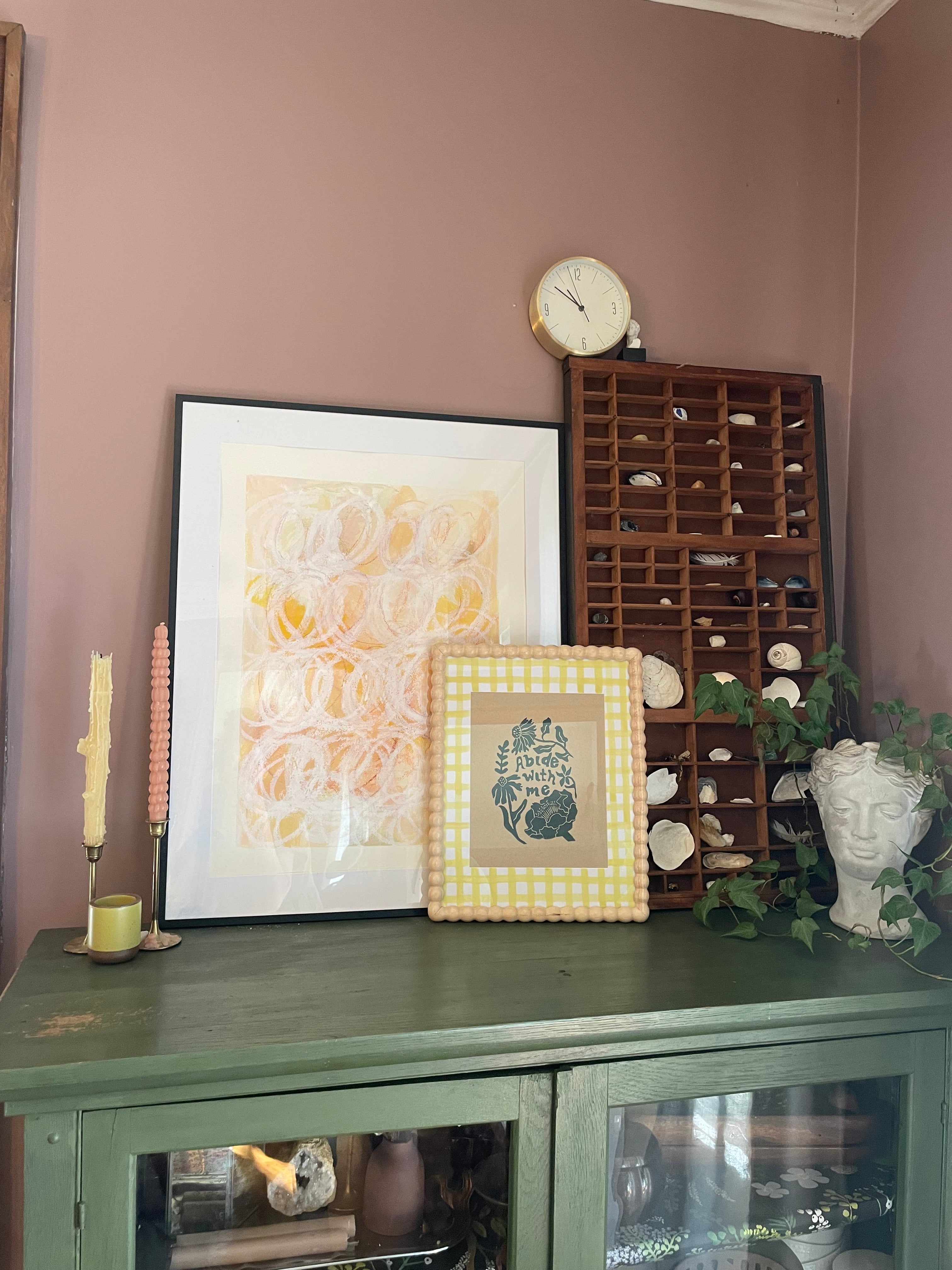 Hand-Painted Mat for Linocut Prints