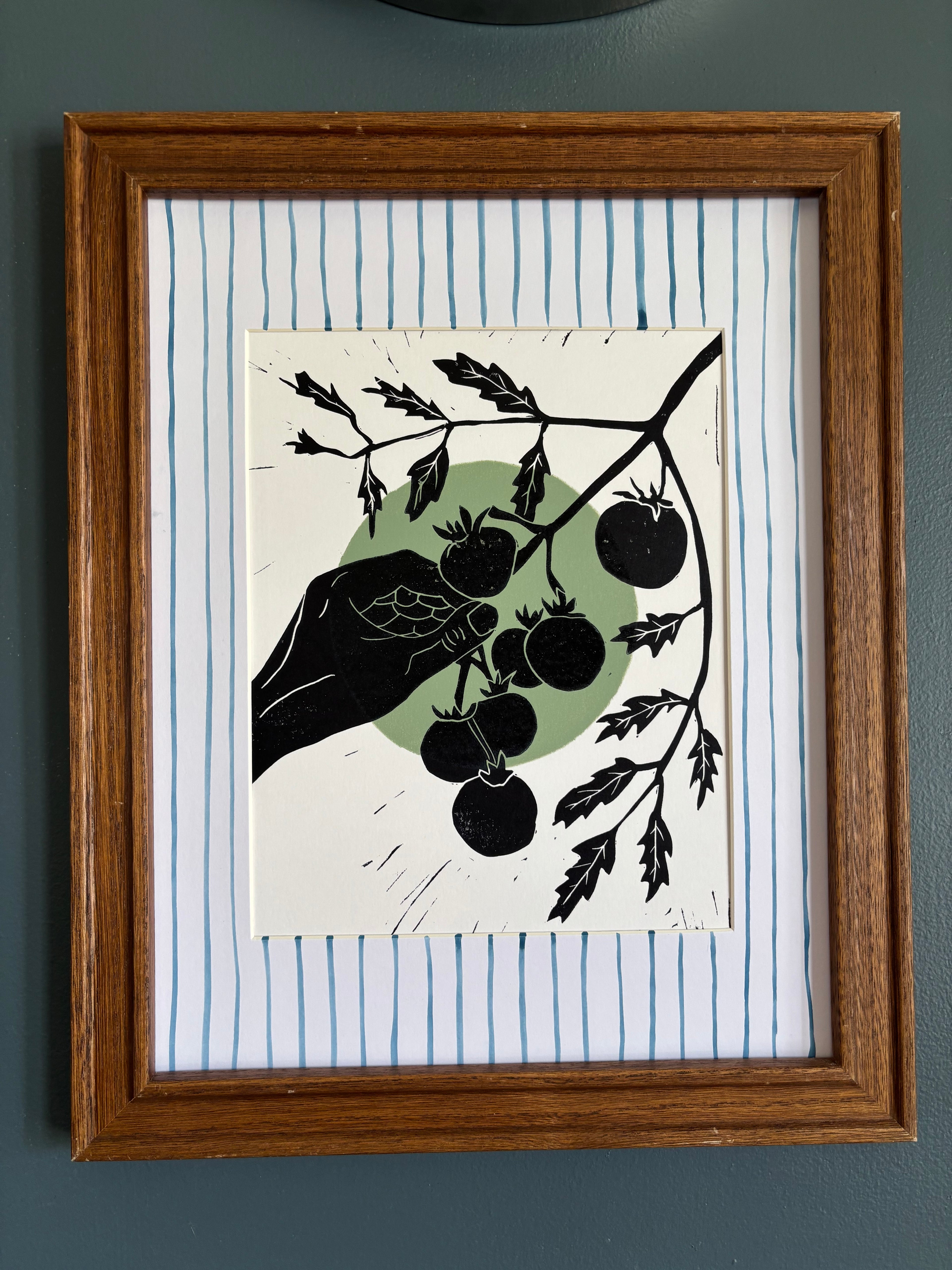 The Gardener: Harvesting Linocut Print