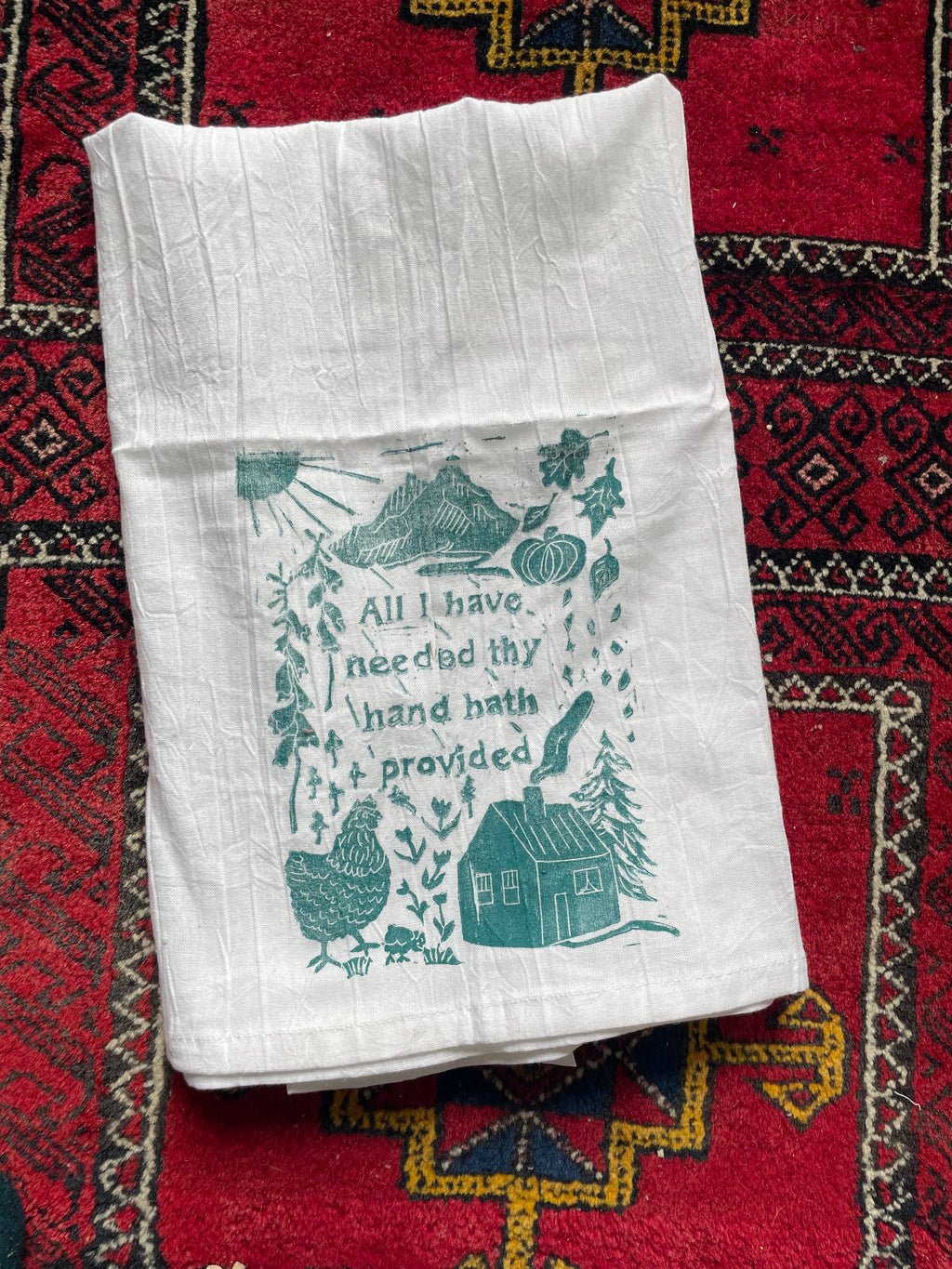 Custom Block Print Tea Towel