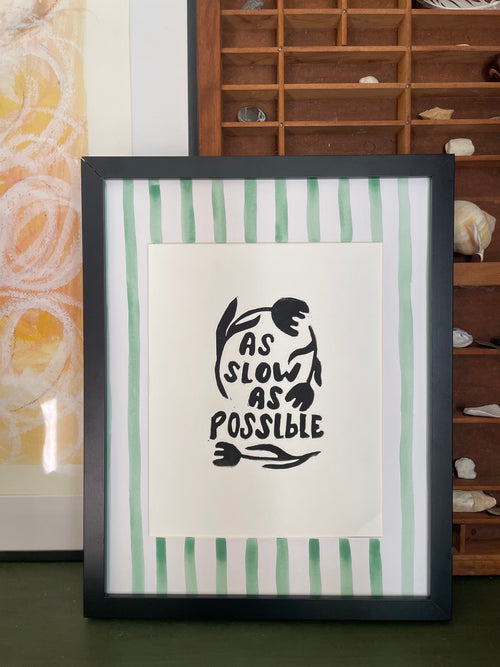 As Slow As Possible Linocut Print