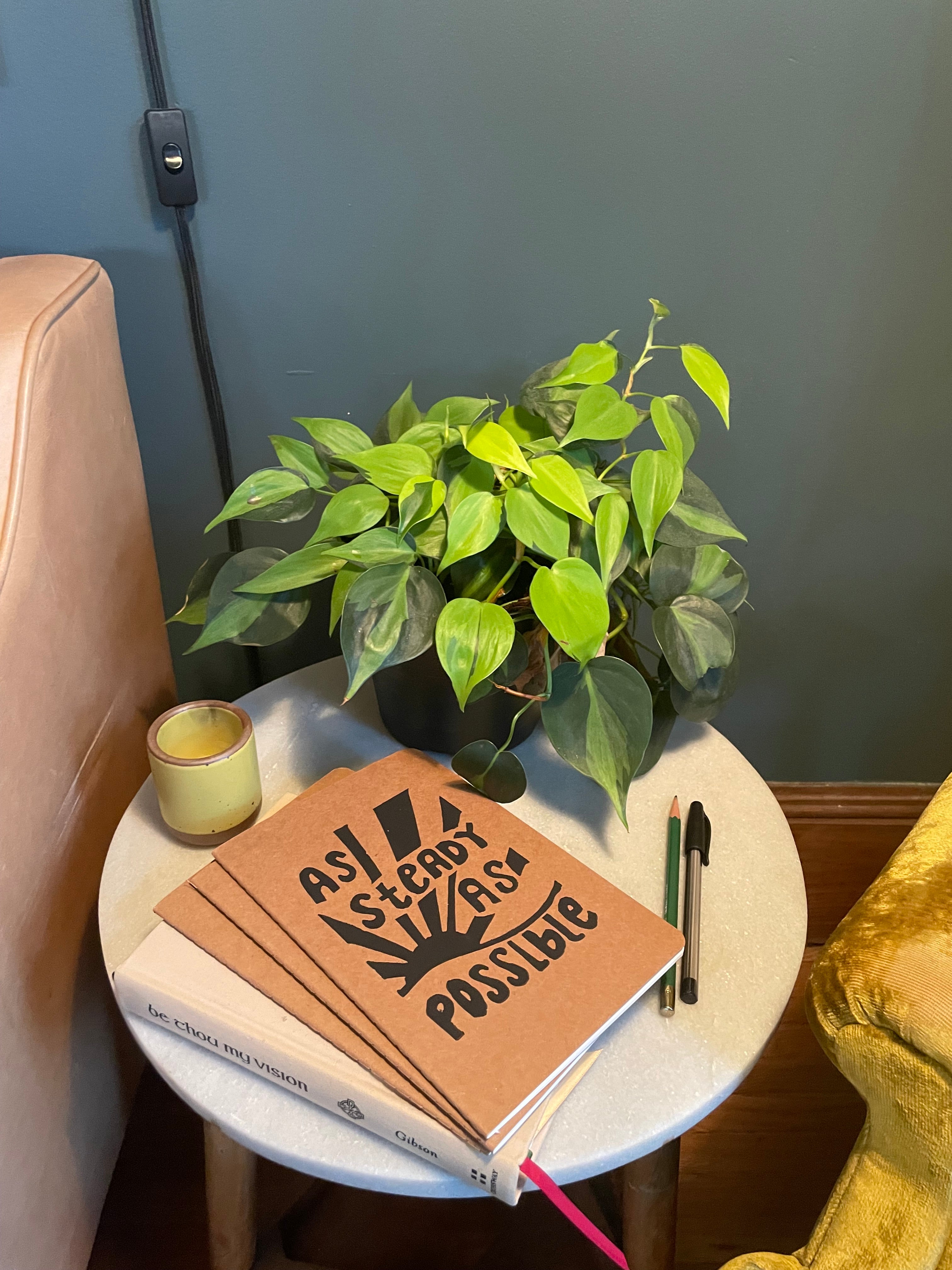 Journal on side table