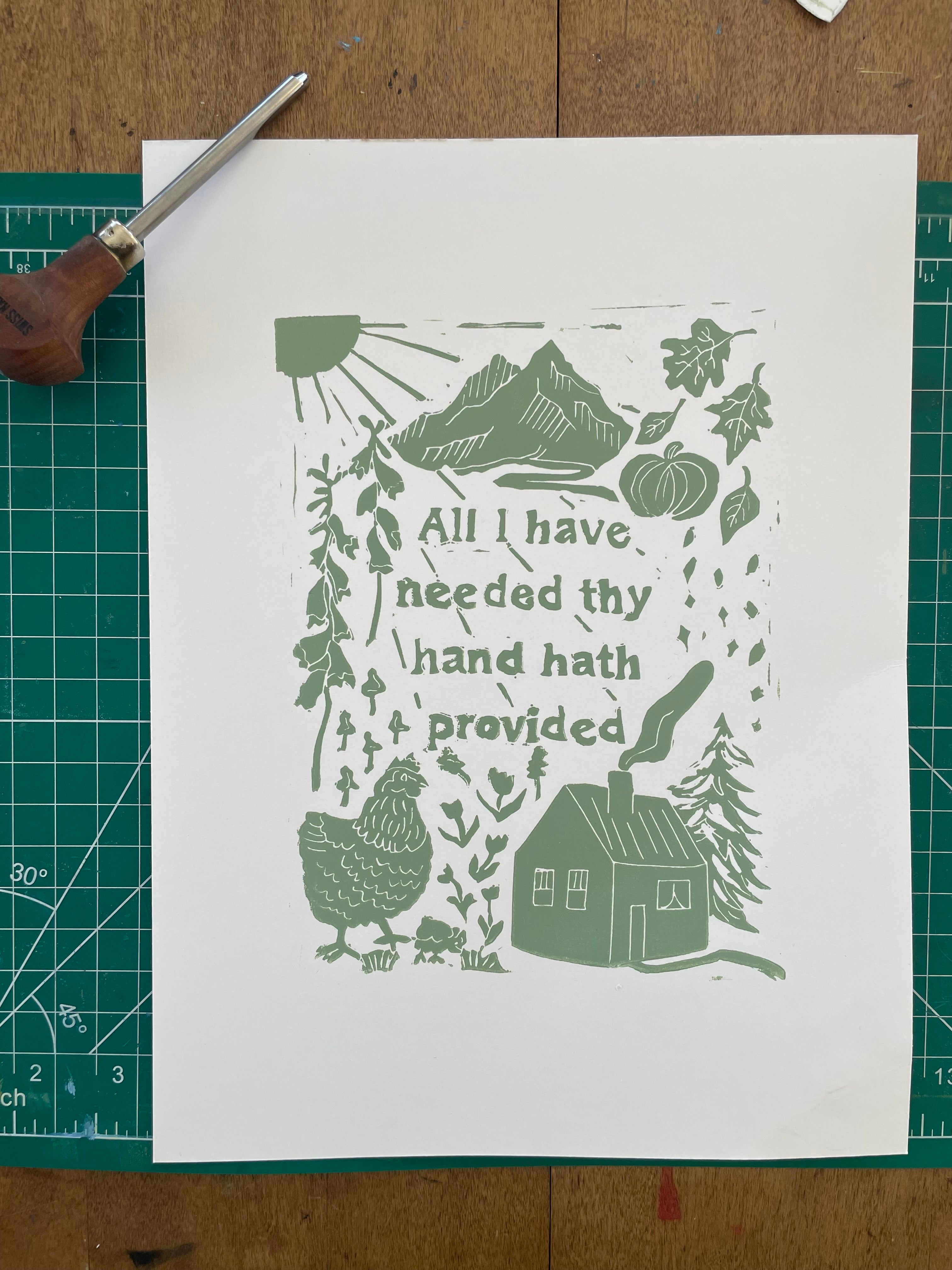 Great Is Thy Faithfulness Linocut Block Print