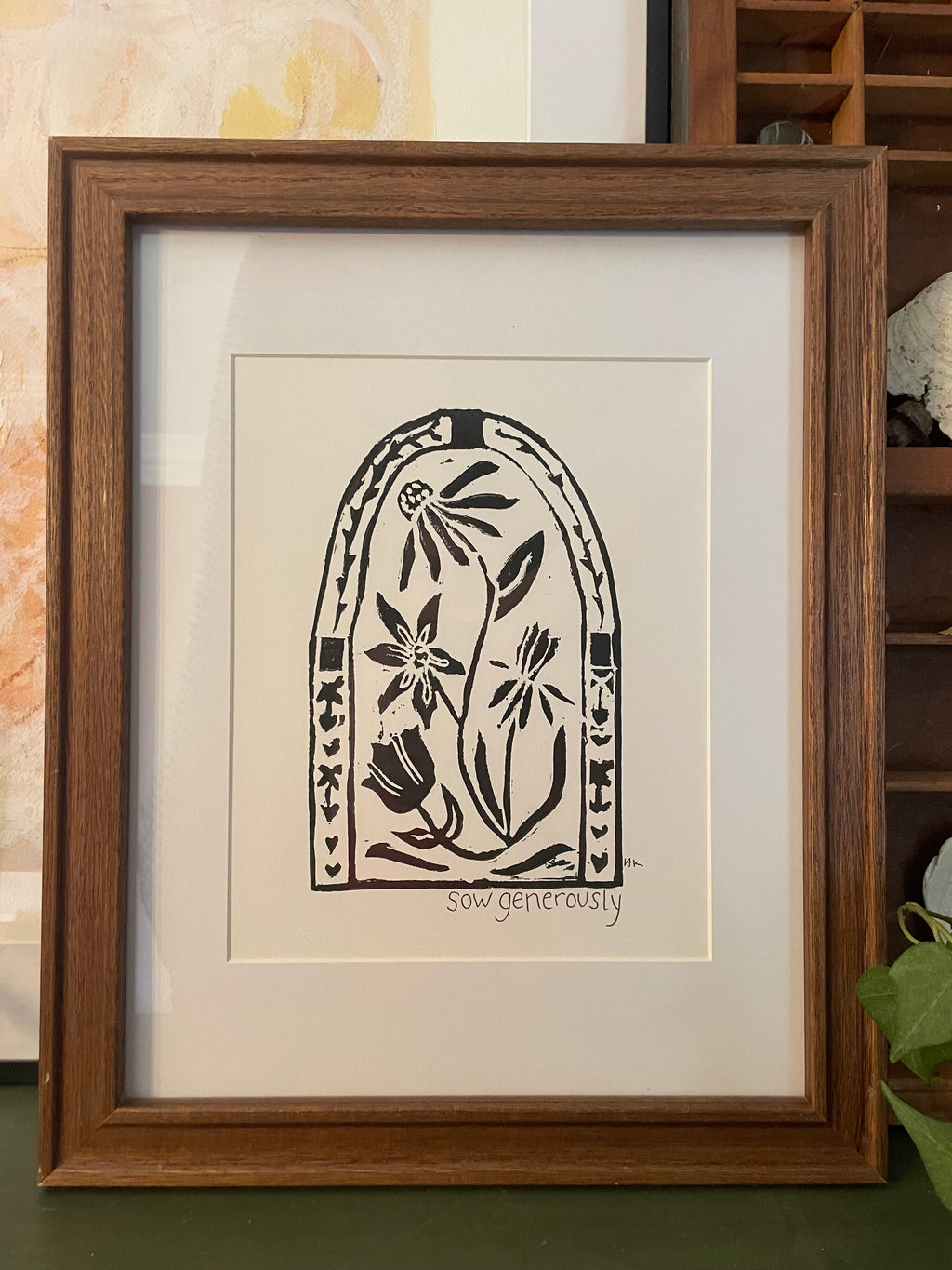 Sow Generously Linocut Print