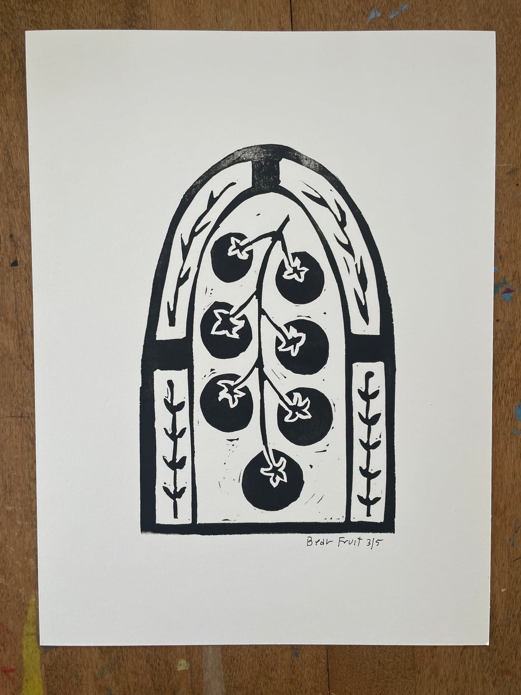 artwork of tomatoes on vine