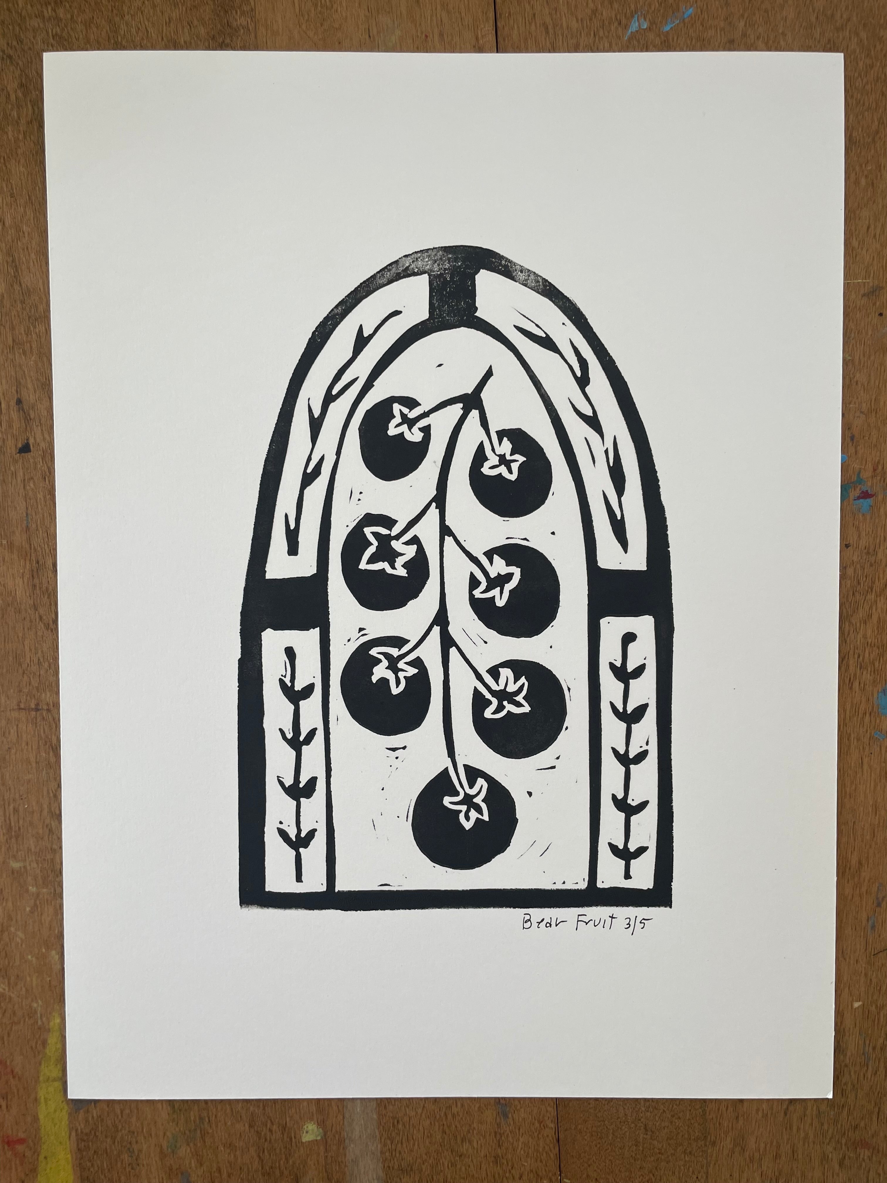 artwork of tomatoes on vine