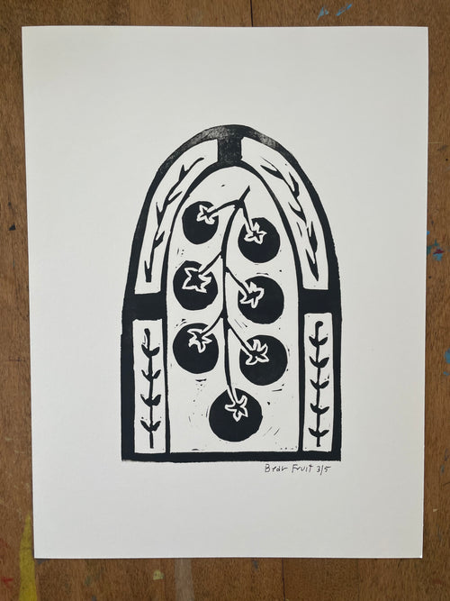 artwork of tomatoes on vine