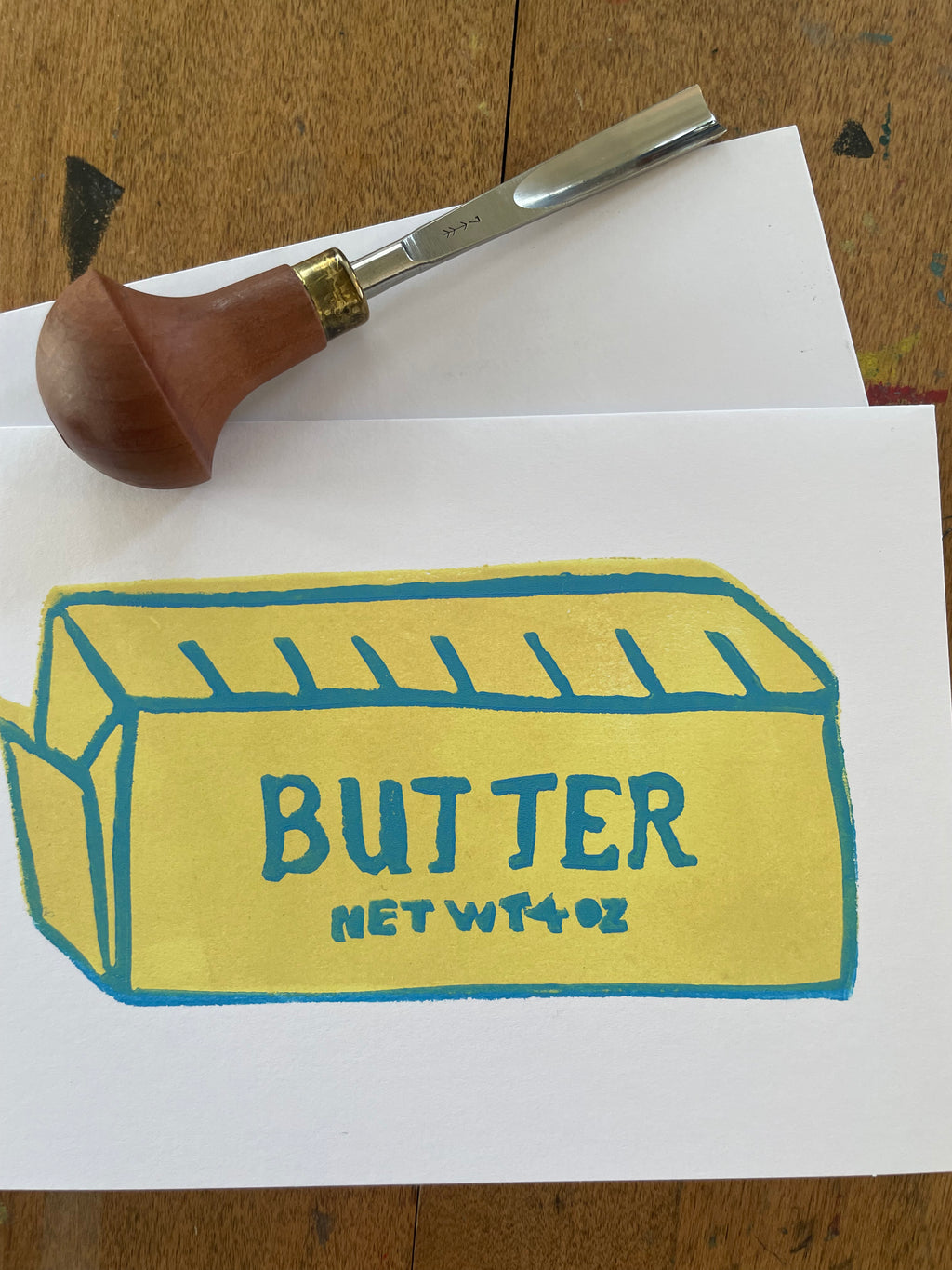 handmade butter print card
