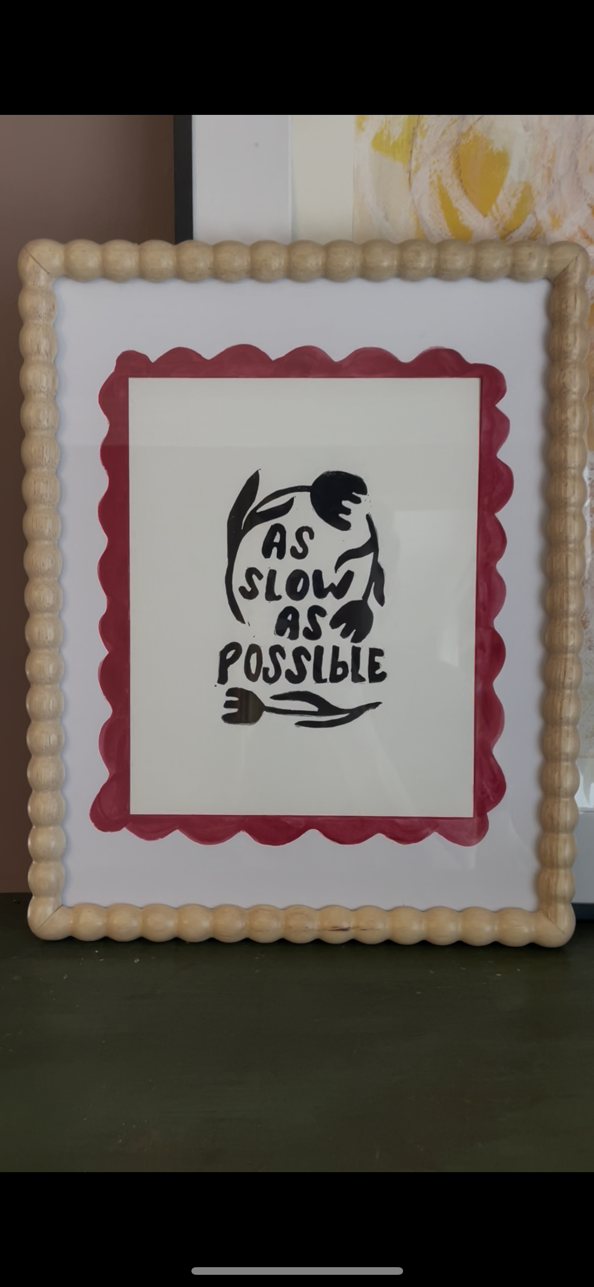 Hand-Painted Mat for Linocut Prints