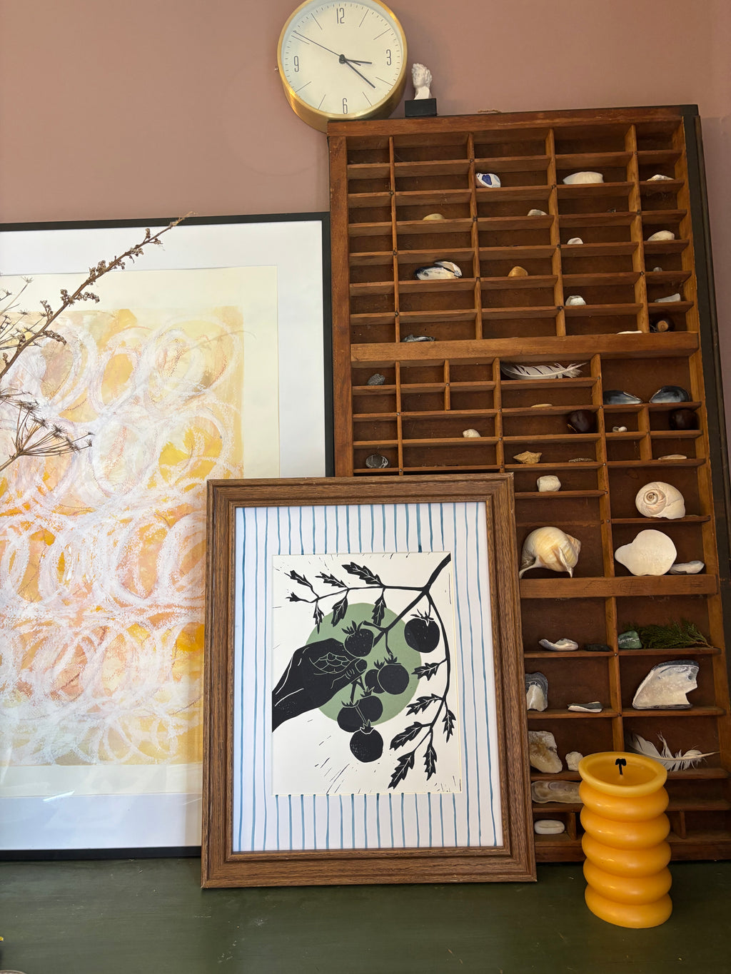 The Gardener: Harvesting Linocut Print