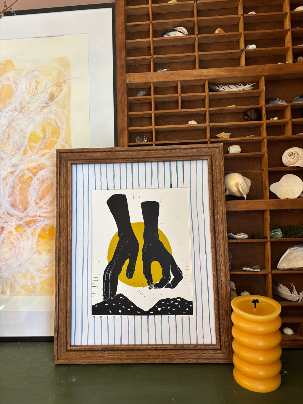 The Gardener Series: Sowing Linocut Print