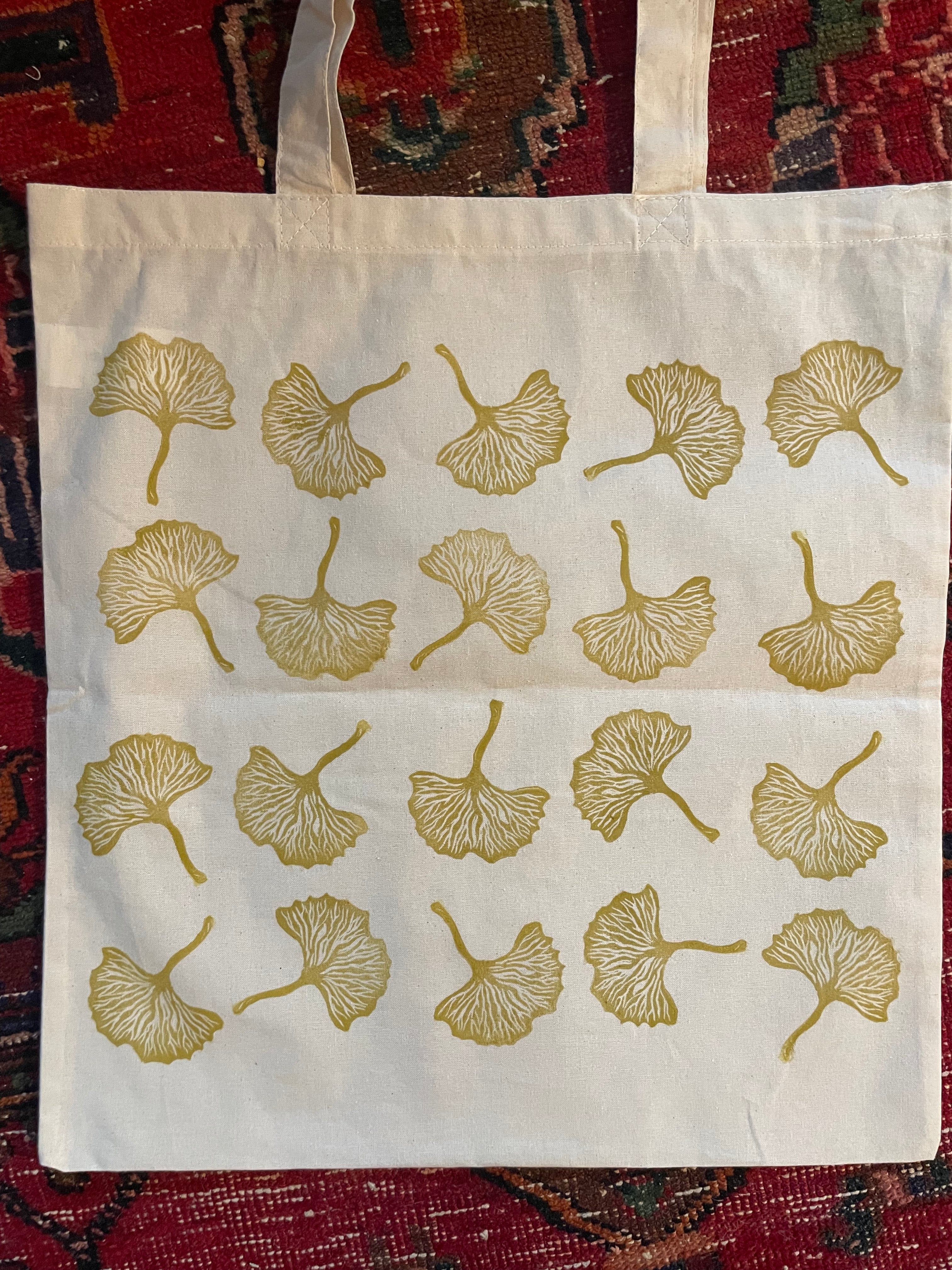 Ginkgo leaves on tote bag