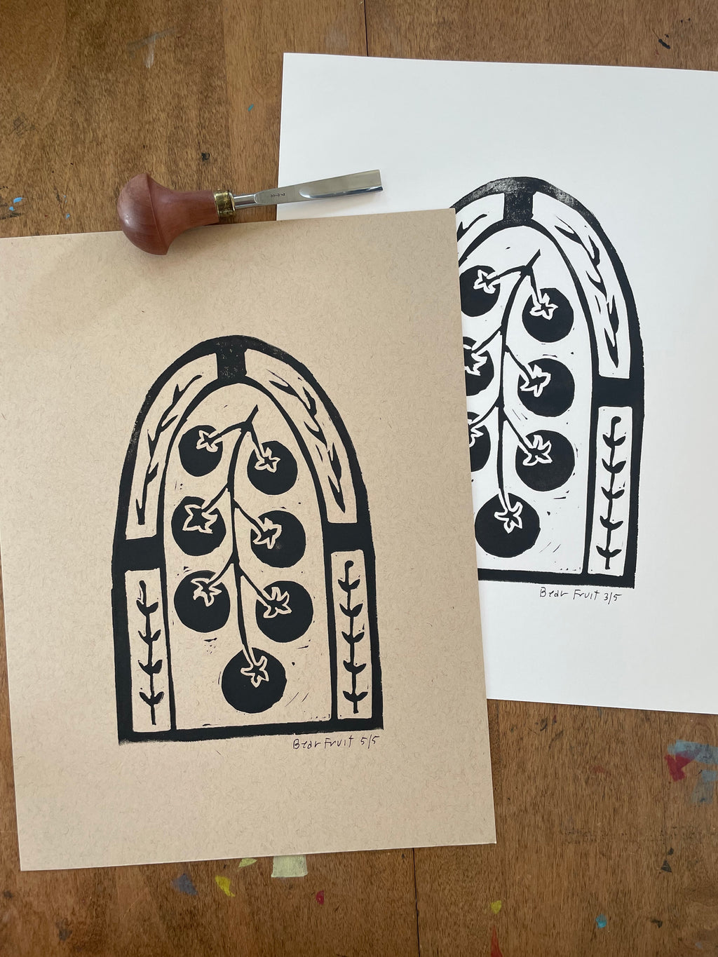 different colored paper tomato art