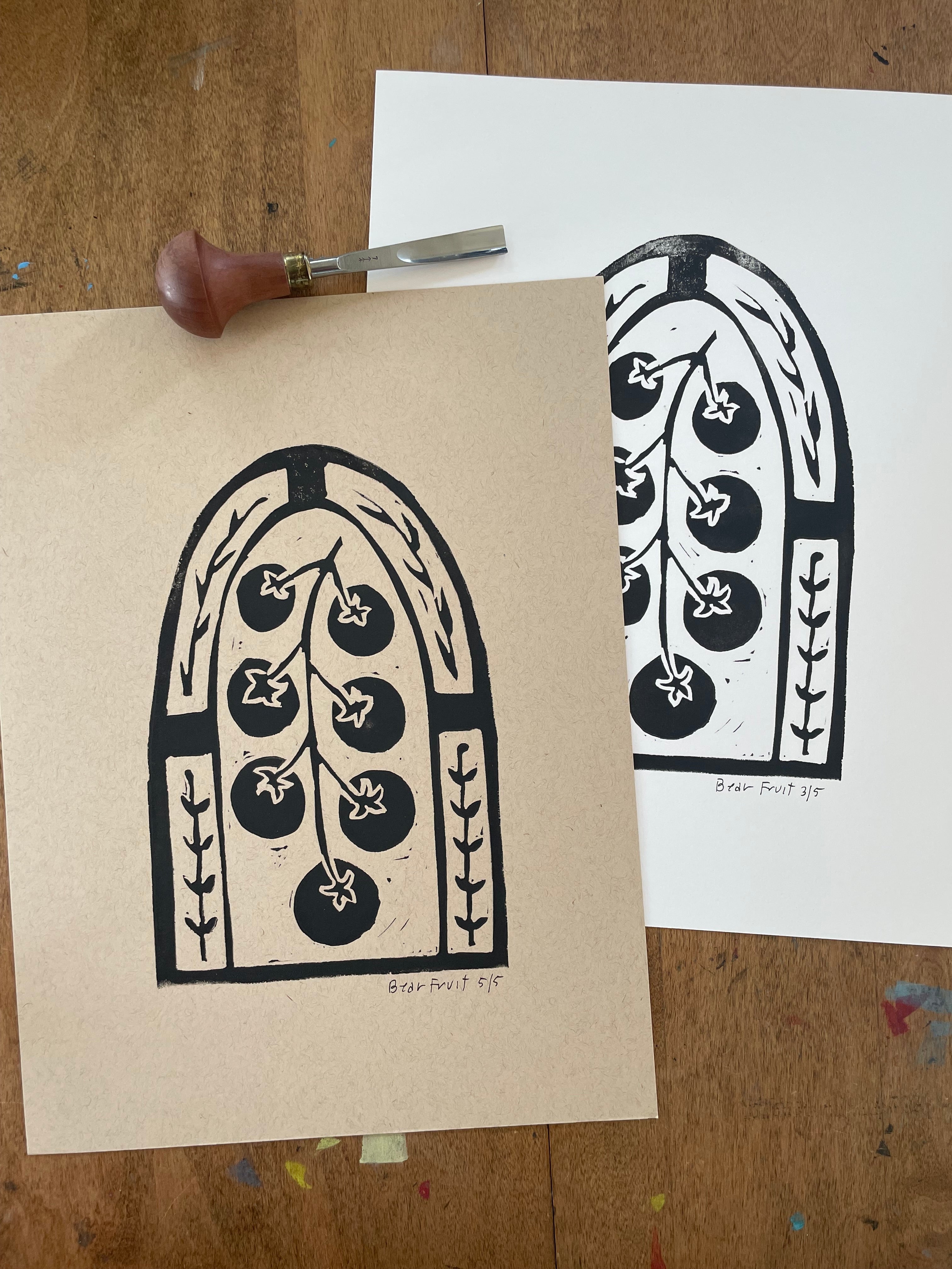 different colored paper tomato art