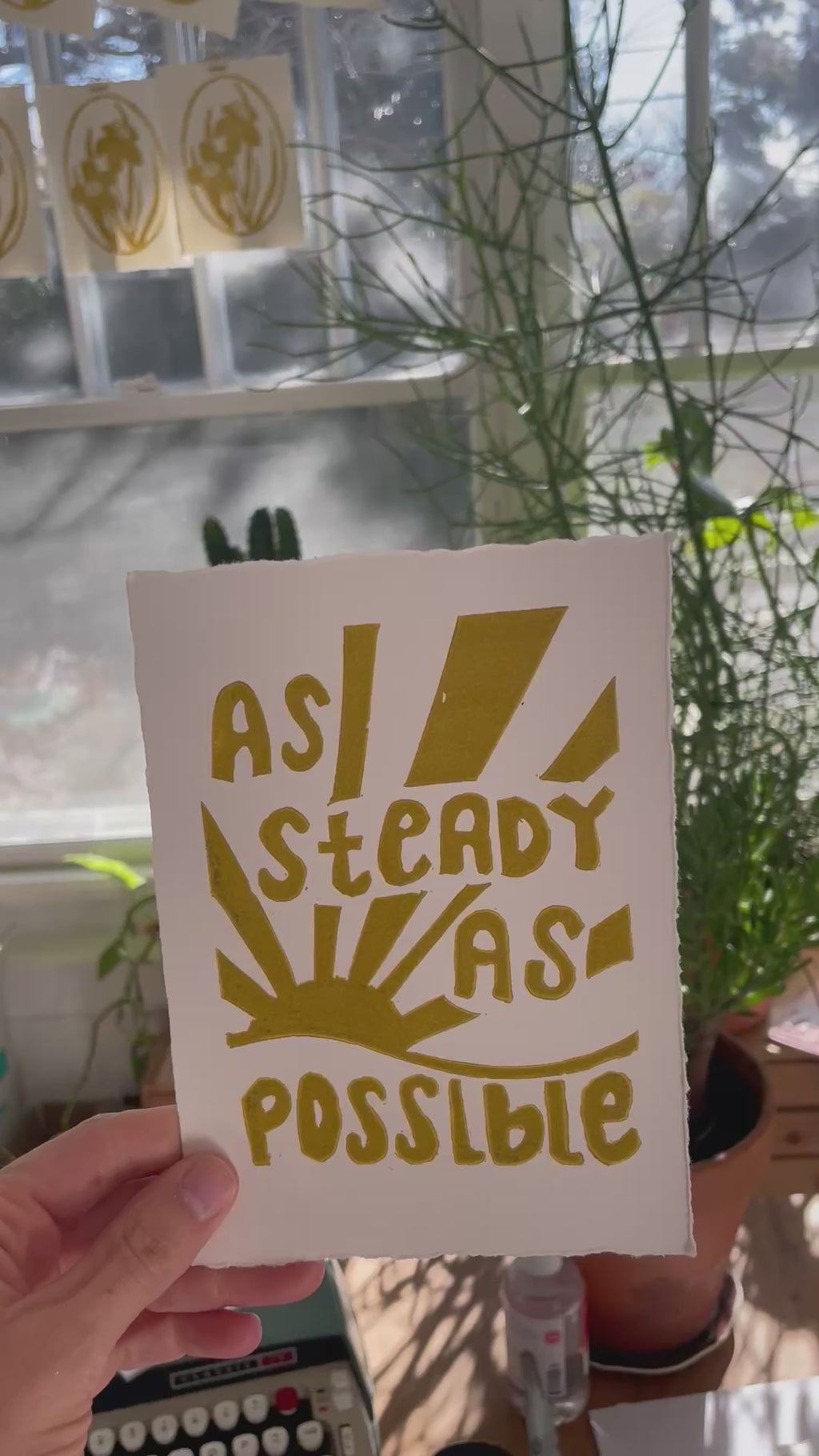 As Steady As Possible Linocut Print